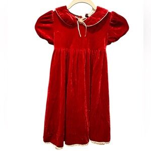 Vintage SWAT Girl's Crushed Red Velvet Dress, size 6X